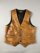 Vintage Vanson Leather Vest Size 42 Brown Button Up Vanson Associates Boston 80s, used for sale  Shipping to South Africa