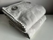 Beautiful Large Next Shabby Chic Eyelet Lined Cotton Curtains With Pom-Pom Trim for sale  Shipping to South Africa