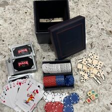 Juego de póquer Tommy Hilfiger en caja de cuero - cartas, fichas, dados, dominó segunda mano  Embacar hacia Argentina