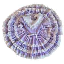Vintage Kathleen Scott Size 5R Full Circle Party Dress Pageant Ruffle Lavender  for sale  Shipping to South Africa
