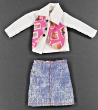 Barbie Vtg 1995 Skipper Phone Fun Blouse & Clone Denim Skirt w/Red Stitching for sale  Shipping to South Africa