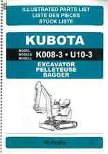 Kubota Excavator K008-3 U10-3 - Parts Manual - K008-3 U10-3 for sale  Shipping to Ireland