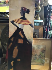 Used, African Dancing Girl, Oil on Canvas, 3 ft x1 ft,good condition,light in weight. for sale  Shipping to South Africa