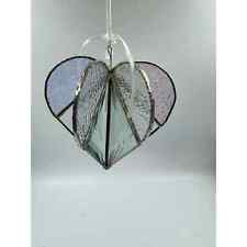 3-D Leaded Glass hanging  Heart w/ 6 beveled glass sections  for sale  Shipping to South Africa