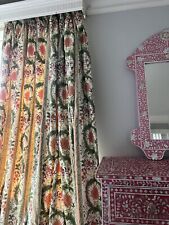 7.11FT DESIGNER THERMAL BESPOKE EXOTIC INDIAN CHINTZ MTMWOOL INTERLINED CURTAINS for sale  Shipping to South Africa