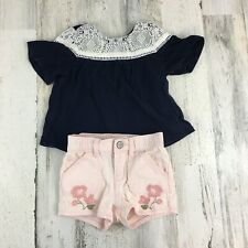 Bermuda jeans bordada rosa Baby Gap azul tamanho 18 a 24 M comprar usado  Enviando para Brazil