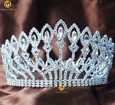 Usado, Tiara redonda floral 4" coroa de cristal transparente casamento noiva tiara concurso fantasia comprar usado  Enviando para Brazil