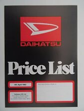 Daihatsu price list for sale  BOURNEMOUTH