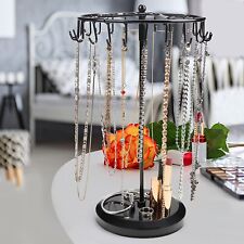 Used, Metal Rotating Necklace Holder Jewellery Organizer Display Stand with 23 Hooks for sale  Shipping to South Africa