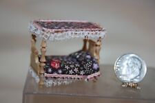 Used, Miniature Dollhouse QUARTER Scale 1:48 Floral Canopy Bed or Childs Toy 1:12 NR for sale  Chicago