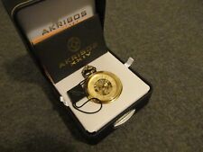 NOS AKRIBOS XXIV AK453YG 48mm MECHANICAL SKELETON POCKET WATCH - STORE DISPLAY for sale  Shipping to South Africa