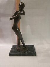Estatua de bronce francés antigua mármol firmado mujer desnuda figura de arte escultura, usado segunda mano  Embacar hacia Argentina
