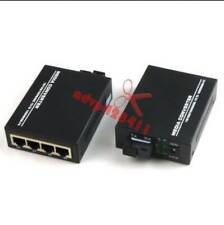 2pcs conversor de mídia Ethernet fibra óptica 10/100/1000Mbps Gigabit 4 RJ45 1 SC, usado comprar usado  Enviando para Brazil