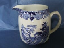 Burleighware Willow pattern jug  Blue & white transferware 1930s? for sale  BUCKINGHAM