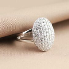Round Cut White Cubic Zirconia Split Shank Ring Engagement 14K White Gold Plated for sale  Shipping to South Africa