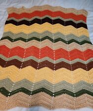 Cobertor vintage pequeno de crochê Chevron afegão vovó colo boho 44” X 36" comprar usado  Enviando para Brazil