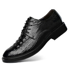 Sapatos masculinos casuais de couro crocodilo salto com cadarço biqueira pontiaguda lazer novos , usado comprar usado  Enviando para Brazil