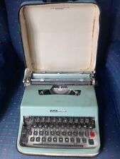 Olivetti Lettera 32 Manual Blue Typewriter Portable w/Original Vinyl Case, used for sale  Shipping to South Africa