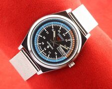 Reloj de pulsera vintage antiguo Seiko 5 esfera negra automático Japón para hombre MN01 segunda mano  Embacar hacia Argentina