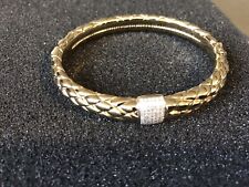 Used, 14k Gold Snakeskin And Diamond Hinged Bangle Bracelet for sale  Shipping to South Africa