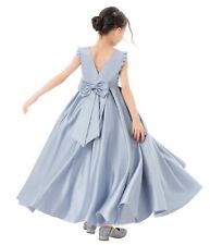 Used, Satin Flower Girl Dress with Ruffled Cap Sleeves Princess Gown Birthday Dresses for sale  Shipping to South Africa