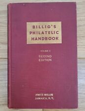FRITZ BILLIG'S PHILATELIC HANDBOOK Vol. I 1 Second Edition 1944 DEEP RED COVER til salgs  Frakt til Norway