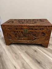 Carved wooden trunk for sale  Batavia