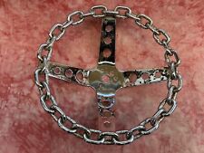 11" chrome chain 4 spoke steering wheel hot rat rod lowrider ,cruiser, bike for sale  Shipping to South Africa