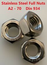 Used, 2mm 2.5mm 3mm 4mm 5 6 7mm 8 10 12mm 14 16 18mm 20mm STAINLESS STEEL FULL NUTS   for sale  Shipping to South Africa