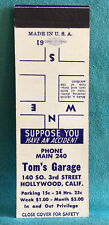 Matchbook cover tom for sale  North Hampton
