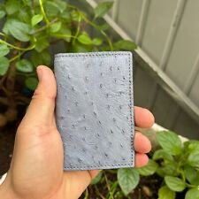 Gray Genuine Ostrich Leather Skin Credit Card Holder/ Wallet Card/ Money clip for sale  Shipping to South Africa