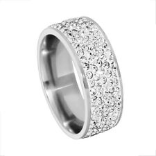 Edelstahl Ring Strass Stein Zirkon Fingerring Glitzer silber weiß unisex comprar usado  Enviando para Brazil