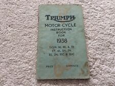 Triumph motorbike instruction for sale  FAREHAM