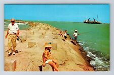 Embarcadero de pesca de granito rojo McAllen TX-Texas, Texas, muro marino, postal de PC vintage segunda mano  Embacar hacia Argentina