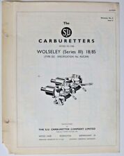 Carburetters wolseley vintage for sale  WICKFORD