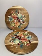 Pioneer Woman Floral Design Wooden Round Lazy Susan Set Of 2. for sale  Shipping to South Africa