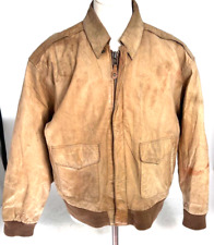 mens vintage leather bomber jacket for sale  EXETER