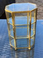 Used, VINTAGE GLASS AND BRASS DISPLAY CABINET TRINKET DISPLAY for sale  SUTTON