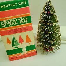 Vintage MCM Bottle Brush Christmas Tree Gold Glitter Mid Century Retro Holiday for sale  Shipping to South Africa