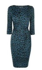 Used, LK Bennett Celosia dress Teal/black animal print dress draping UK 10 Event for sale  Shipping to South Africa