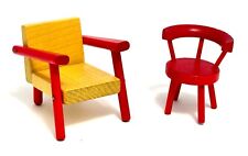 Alfred E Knobler Red & Yellow Wooden Miniature Dollhouse Chairs  for sale  Shipping to South Africa