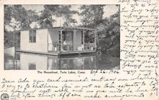 TWIN LAKES, SALISBURY, CT ~ THE HOUSEBOAT, C. H. PEASE PUB ~ used 1906 for sale  Shipping to South Africa