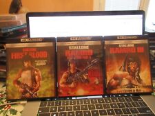 LOTE Rambo First Blood, Rambo II, Rambo III 4K ULTRA HD + BLU RAY COMO NOVO comprar usado  Enviando para Brazil