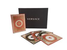 VERSACE Red & Black Baroque & Medusa Print Playing Card Set One Size RRP230 NEW for sale  Shipping to South Africa