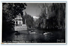 Usado, 1942 Parque Forestal Laguna Santiago Chile Barco Canoa De Colección RPPC Foto Postal segunda mano  Embacar hacia Argentina
