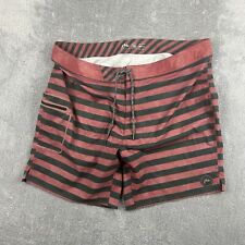 Shorts de tabuleiro enferrujado masculino tamanho 38 listrado cordão Mirage preto vermelho tecido flexível comprar usado  Enviando para Brazil