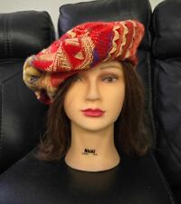 Chapéu boina de cashmere multicolorido vermelho malha COOGI 3D tamanho M comprar usado  Enviando para Brazil