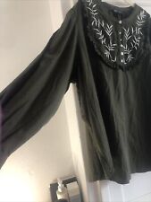 Khaki embroidered kaftan for sale  Shipping to Ireland