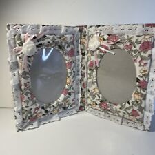 Vintage style folding Multi Window Picture Photo Frame Floral Cottagecore for sale  Shipping to South Africa