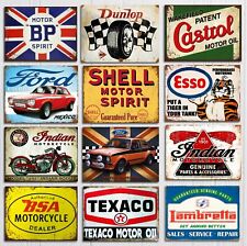 Parete in metallo Garage segni PLACCHE mancave Stile Retrò Vintage Capanno auto moto Shell usato  Spedire a Italy